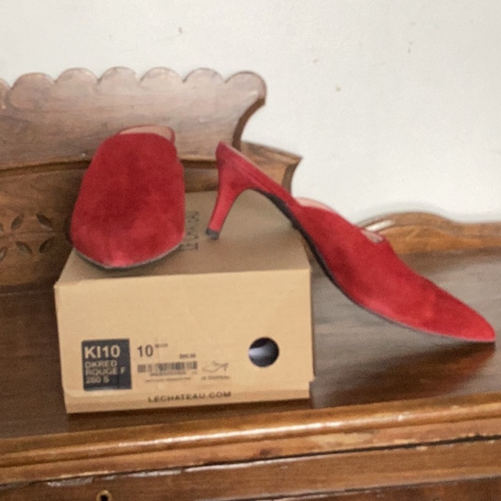 Suede slip on mule